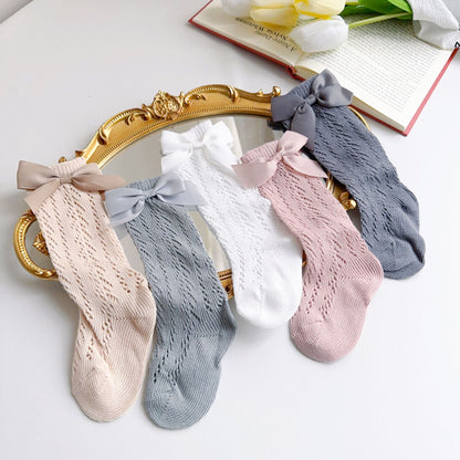 Girls Solid Color Bow Accessories Socks Wholesale 230323654