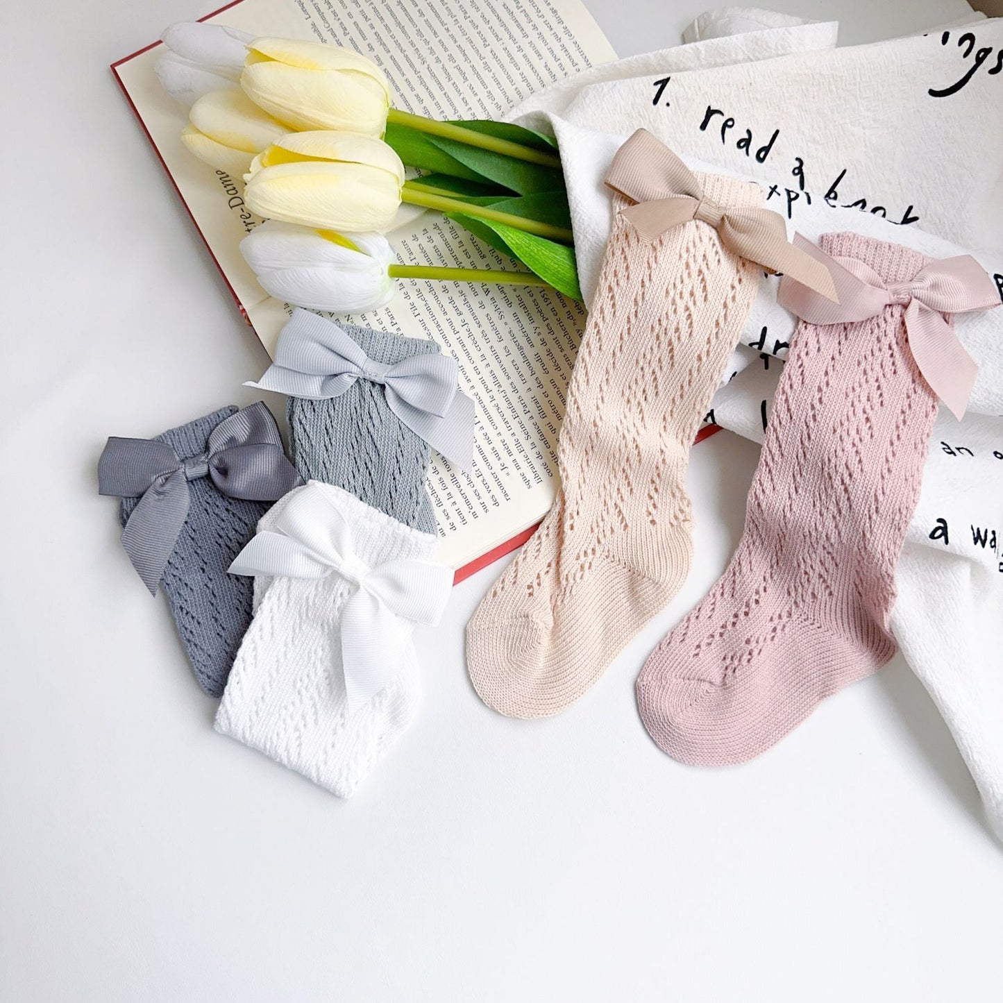 Girls Solid Color Bow Accessories Socks Wholesale 230323654