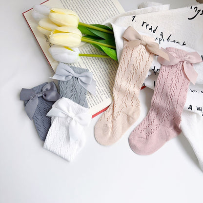 Girls Solid Color Bow Accessories Socks Wholesale 230323654