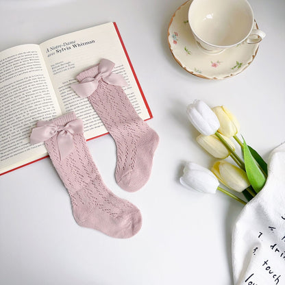 Girls Solid Color Bow Accessories Socks Wholesale 230323654