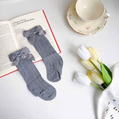Girls Solid Color Bow Accessories Socks Wholesale 230323654