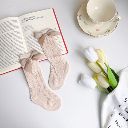 Girls Solid Color Bow Accessories Socks Wholesale 230323654