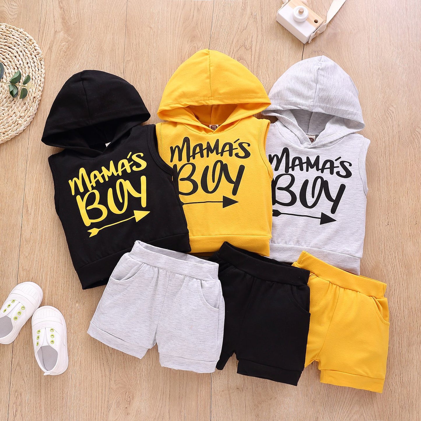 Wholesale Boys Sleeveless Hoodie Cotton Baby Clothes