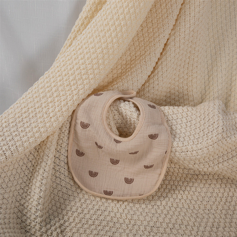 Baby Unisex Rainbow Love heart Polka dots Print Baby Bibs