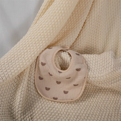 Baby Unisex Rainbow Love heart Polka dots Print Baby Bibs