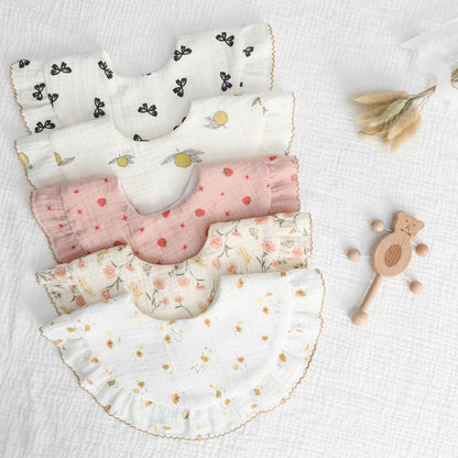 Baby Unisex Rainbow Love heart Polka dots Print Baby Bibs