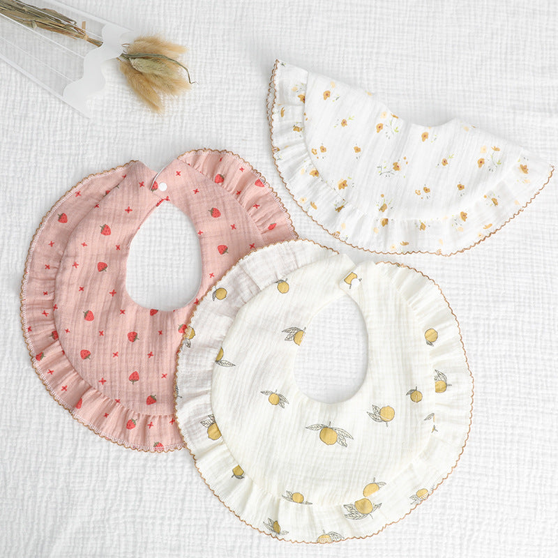 Baby Unisex Rainbow Love heart Polka dots Print Baby Bibs