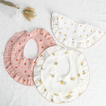 Baby Unisex Rainbow Love heart Polka dots Print Baby Bibs