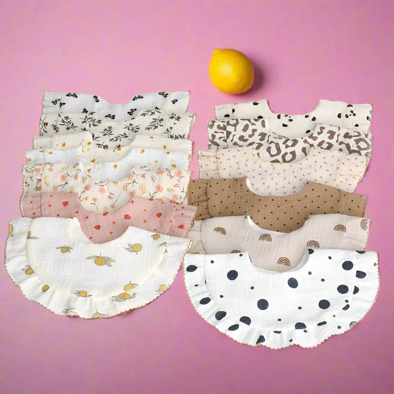 Baby Unisex Rainbow Love heart Polka dots Print Baby Bibs