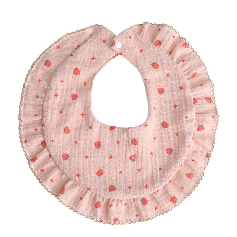 Baby Unisex Rainbow Love heart Polka dots Print Baby Bibs