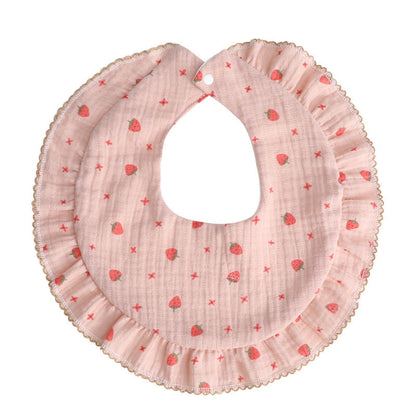 Baby Unisex Rainbow Love heart Polka dots Print Baby Bibs