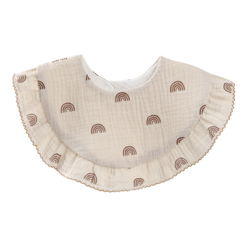 Baby Unisex Rainbow Love heart Polka dots Print Baby Bibs