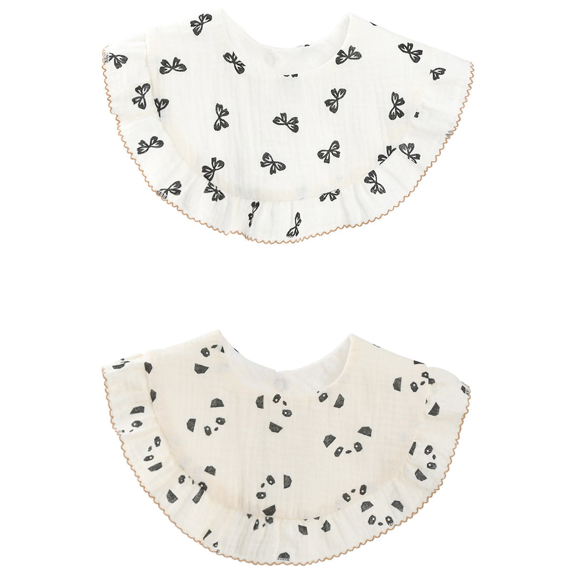 Baby Unisex Rainbow Love heart Polka dots Print Baby Bibs