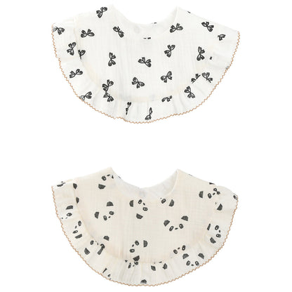 Baby Unisex Rainbow Love heart Polka dots Print Baby Bibs