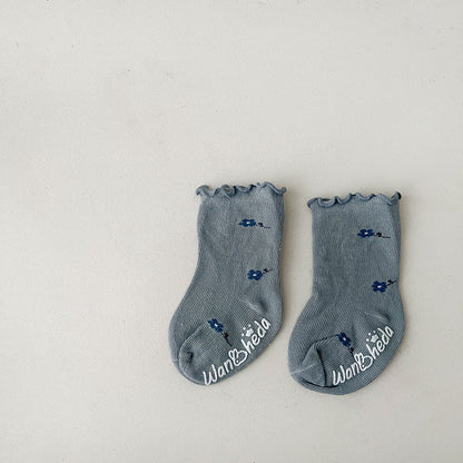Baby Kid Girls Flower Fruit Print Accessories Socks