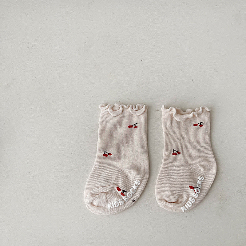 Baby Kid Girls Flower Fruit Print Accessories Socks
