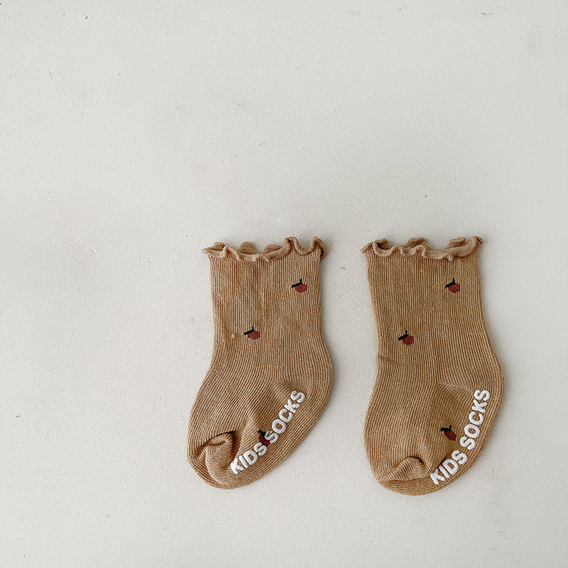 Baby Kid Girls Flower Fruit Print Accessories Socks