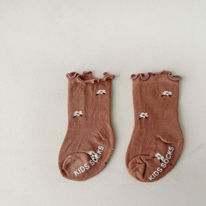 Baby Kid Girls Flower Fruit Print Accessories Socks