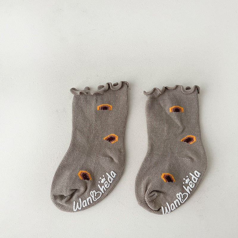 Baby Kid Girls Flower Fruit Print Accessories Socks