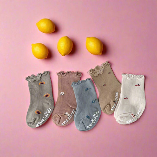 Baby Kid Girls Flower Fruit Print Accessories Socks