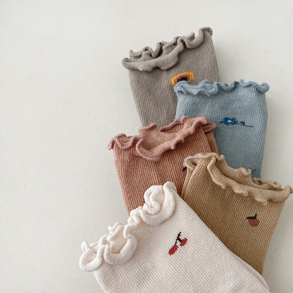 Baby Kid Girls Flower Fruit Print Accessories Socks