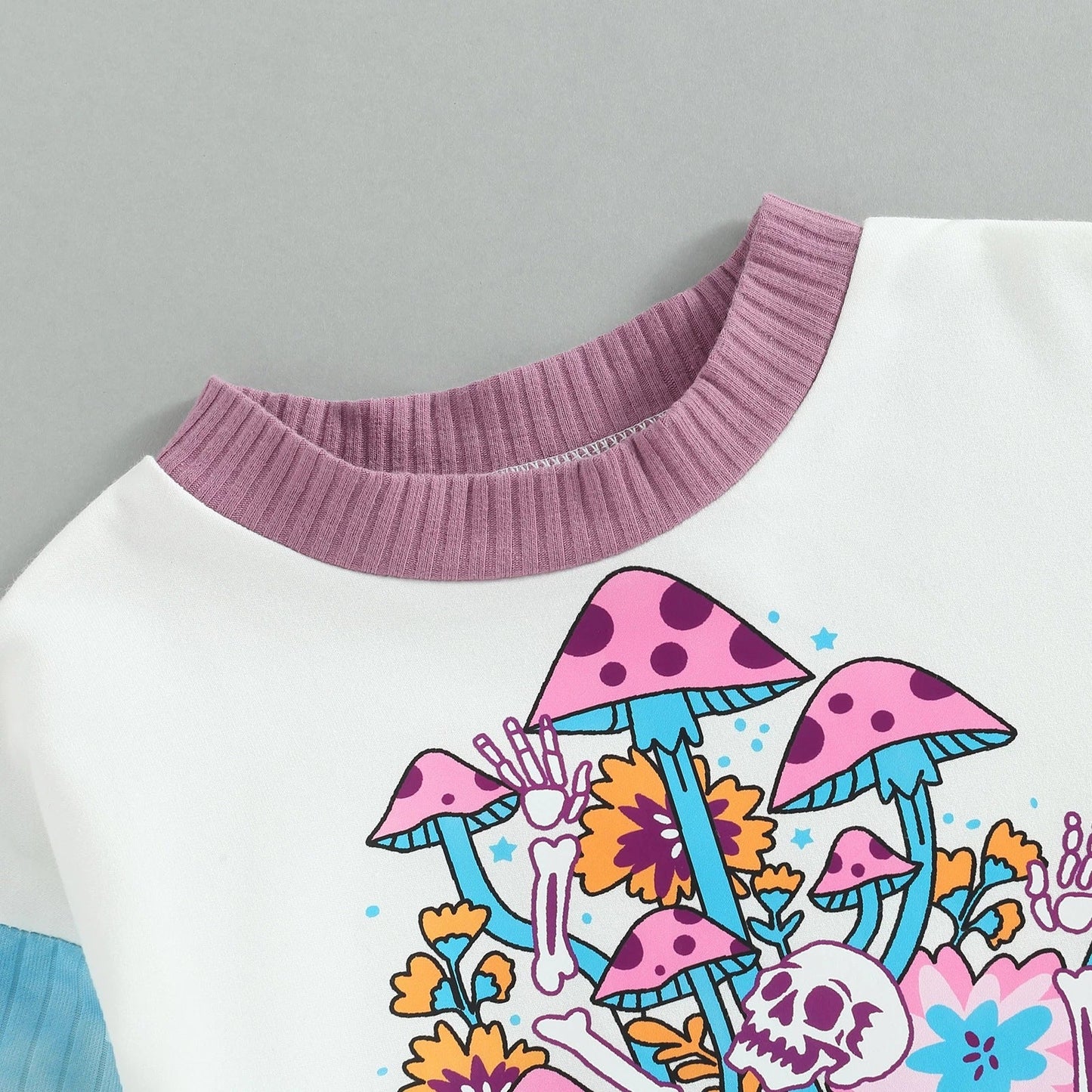 Baby Girls Letters Color-blocking Print Halloween Rompers