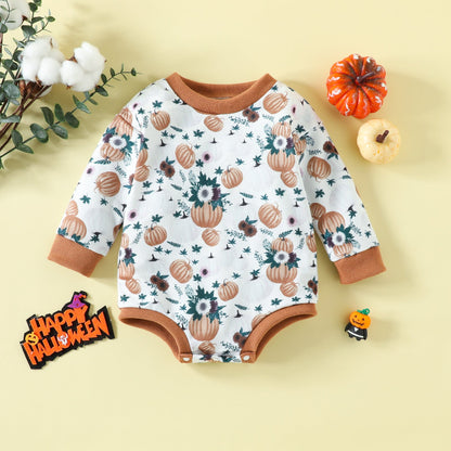 Baby Kid Girls Flower Print Halloween Rompers Wholesale