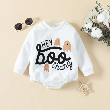Baby Kid Girls Boys Letters Print Halloween Rompers Wholesale
