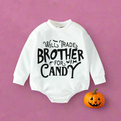 Baby Kid Girls Boys Letters Print Halloween Rompers Wholesale