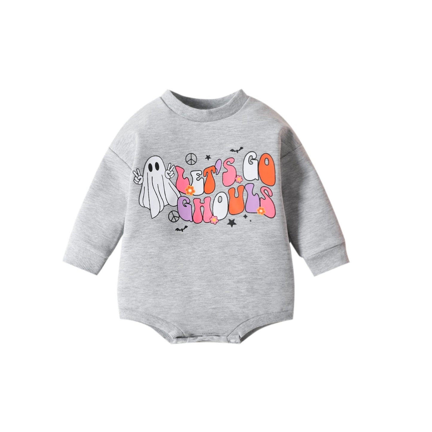 Baby Girls Boys Letters Flower Cartoon Halloween Rompers