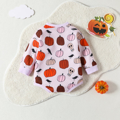 Baby Kid Girls Flower Cartoon Print Halloween Rompers