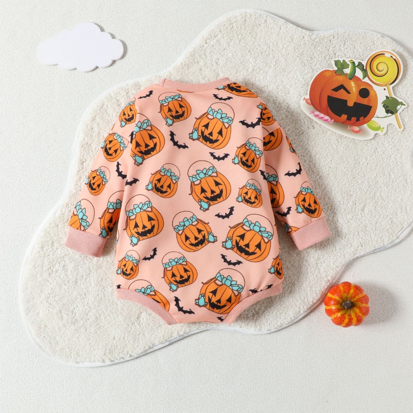 Baby Kid Girls Flower Cartoon Print Halloween Rompers