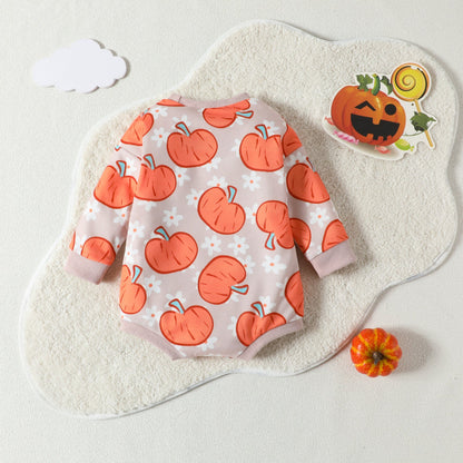 Baby Kid Girls Flower Cartoon Print Halloween Rompers