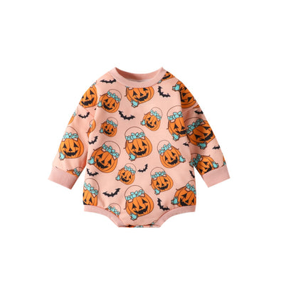 Baby Kid Girls Flower Cartoon Print Halloween Rompers