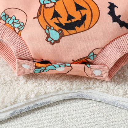 Baby Kid Girls Flower Cartoon Print Halloween Rompers