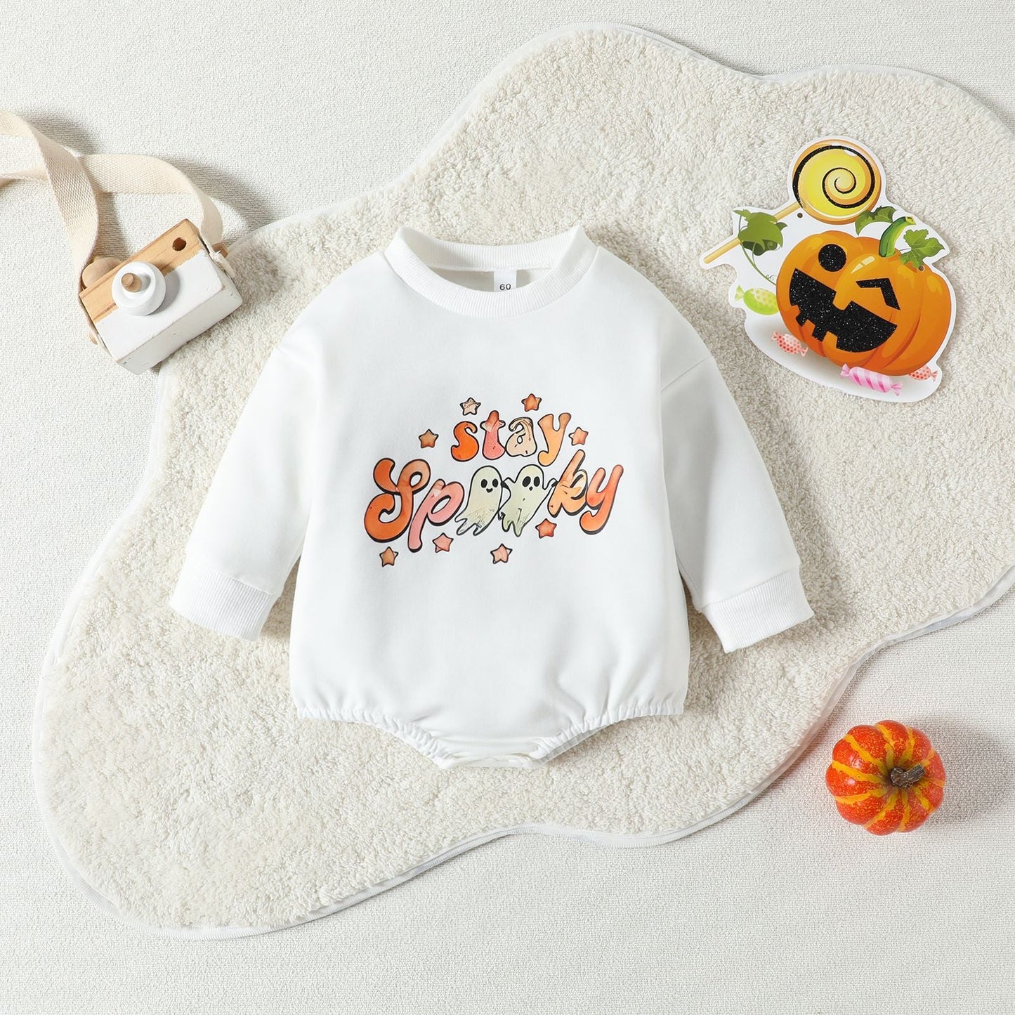 Baby Girls Letters Print Halloween Rompers Wholesale