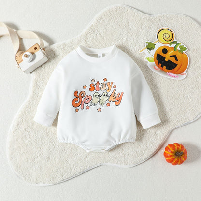 Baby Girls Letters Print Halloween Rompers Wholesale