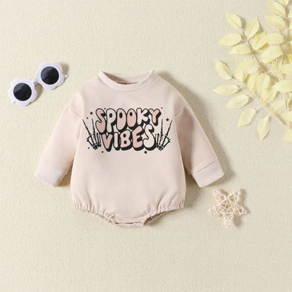 Baby Girls Boys Letters Print Halloween Rompers