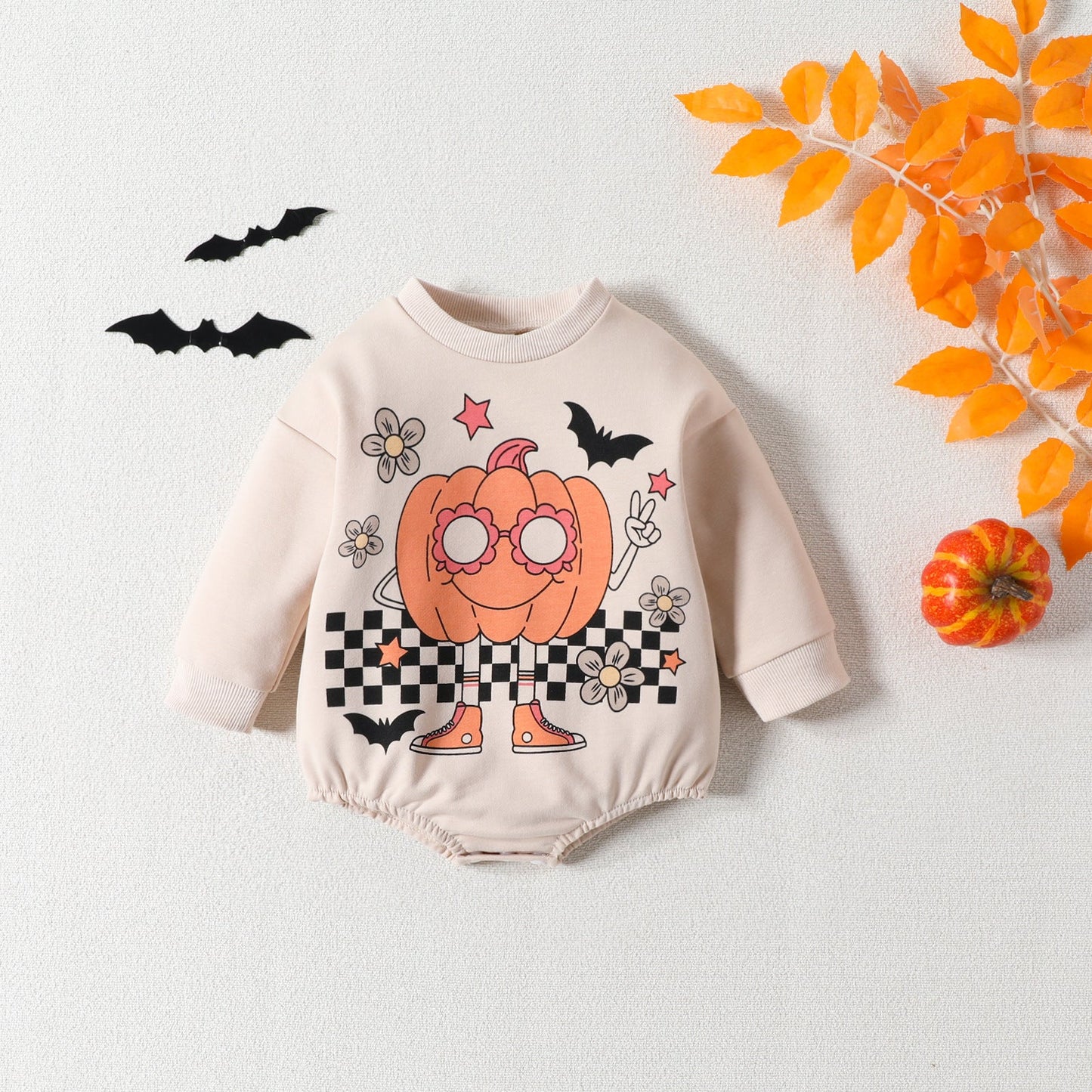Baby Girls Boys Letters Print Halloween Rompers