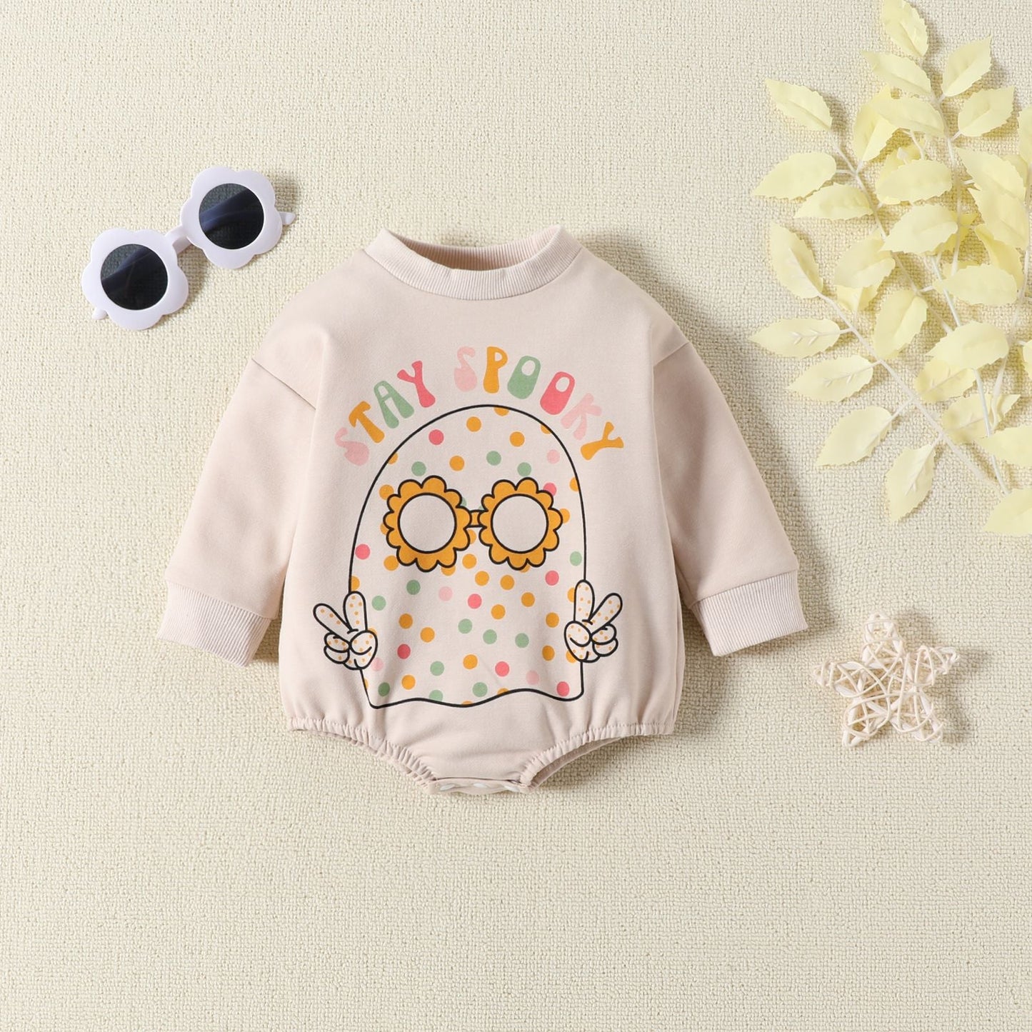 Baby Girls Boys Letters Print Halloween Rompers