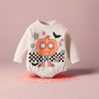 Baby Girls Boys Letters Print Halloween Rompers