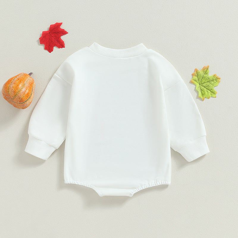 Baby Girls Letters Cartoon Print Halloween Rompers