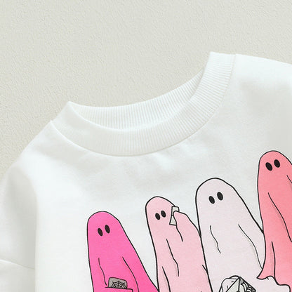 Baby Girls Letters Cartoon Print Halloween Rompers