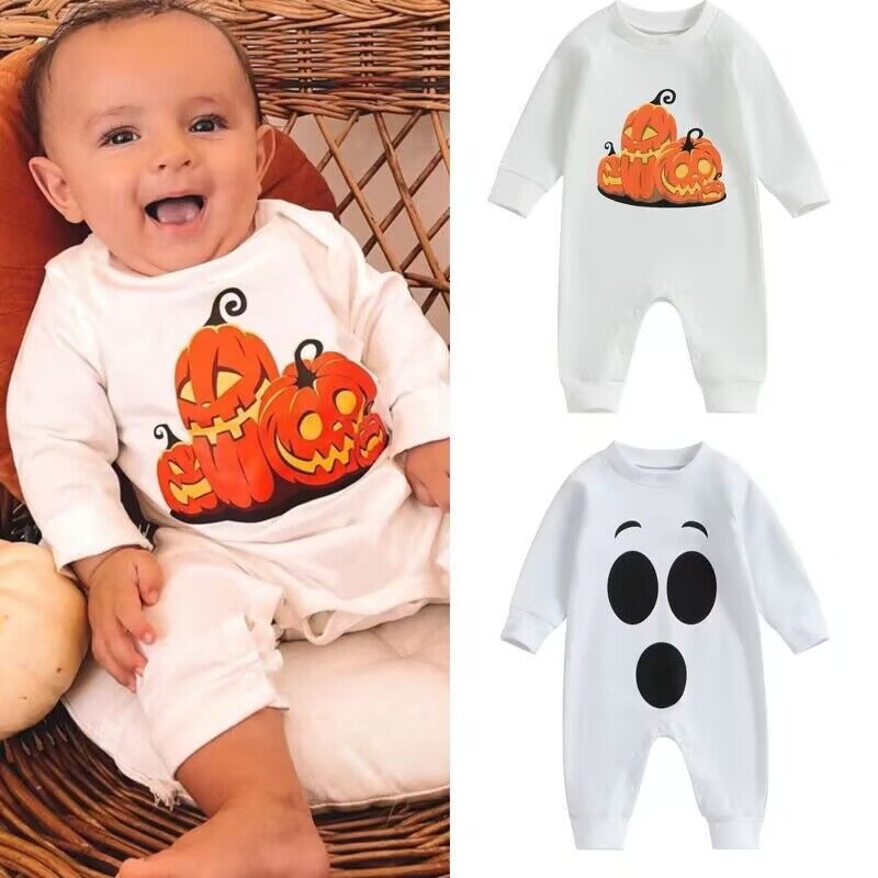 Baby Girls Boys Cartoon Print Halloween Jumpsuits
