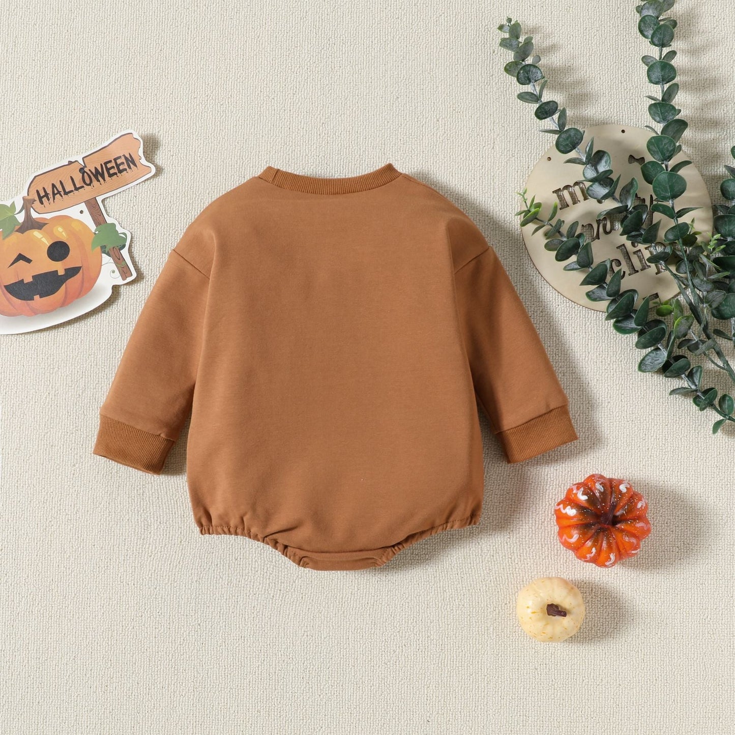 Baby Unisex Letters Print Halloween Rompers