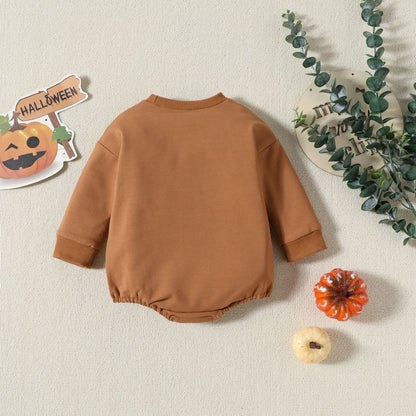 Baby Unisex Letters Print Halloween Rompers