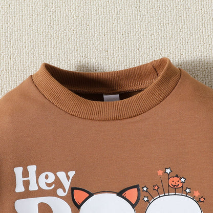Baby Unisex Letters Print Halloween Rompers