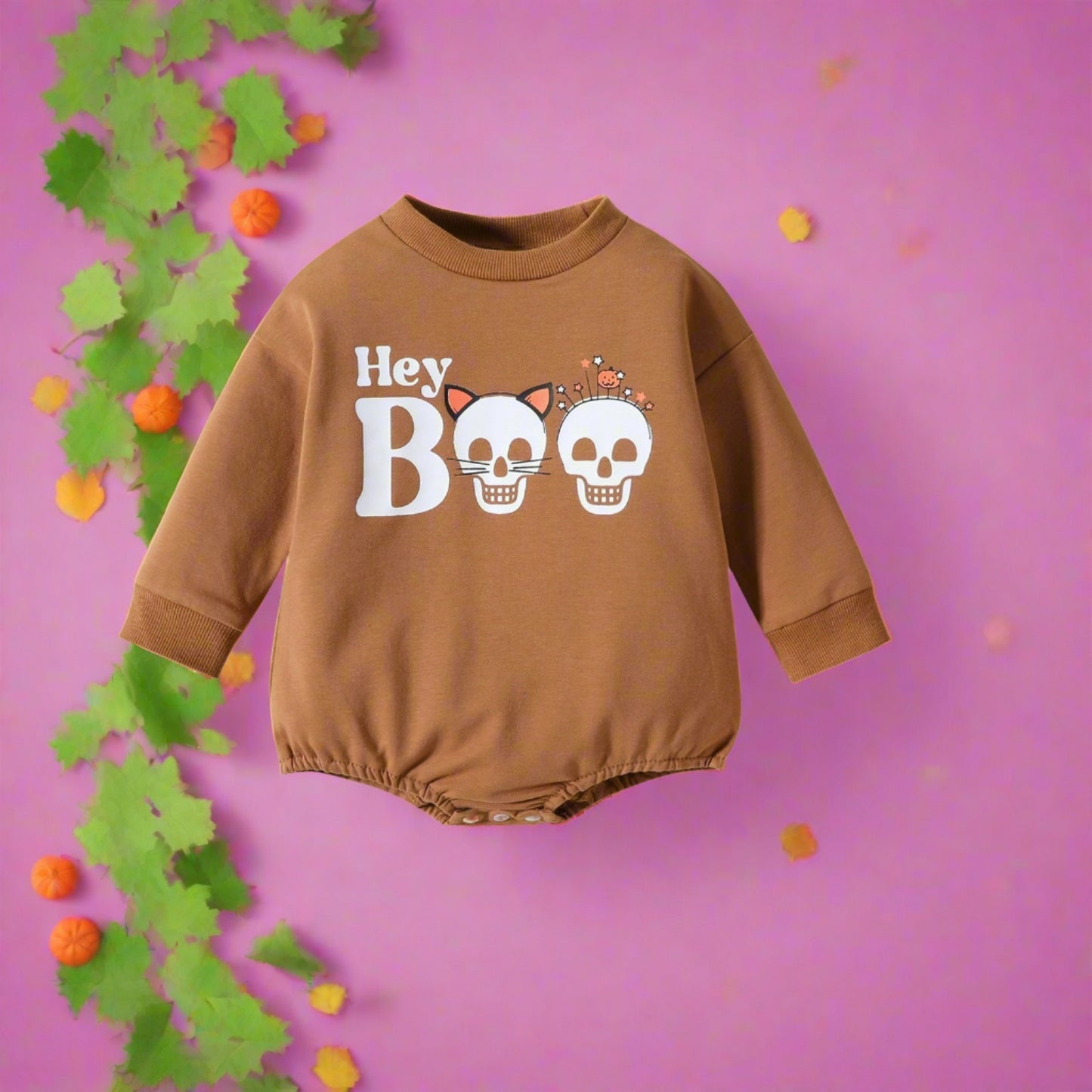 Baby Unisex Letters Print Halloween Rompers