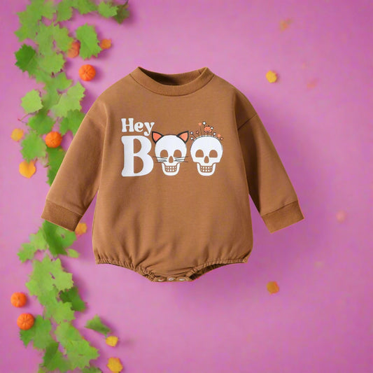 Baby Unisex Letters Print Halloween Rompers