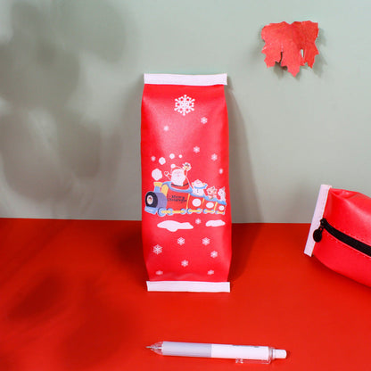 Leather Cartoon Christmas Pencil Case